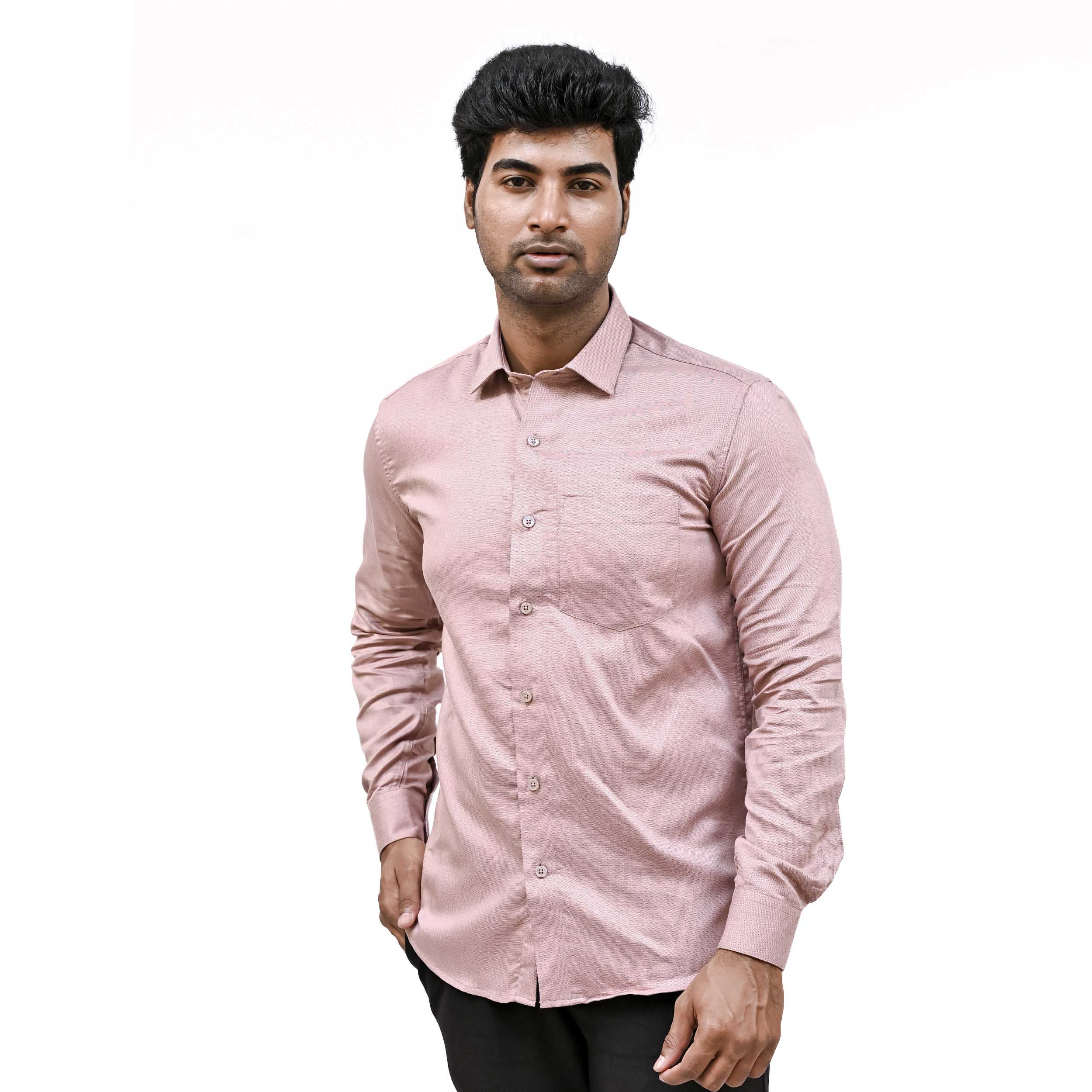 MEN'S OFFICE WAER PINK SHIRT-S1